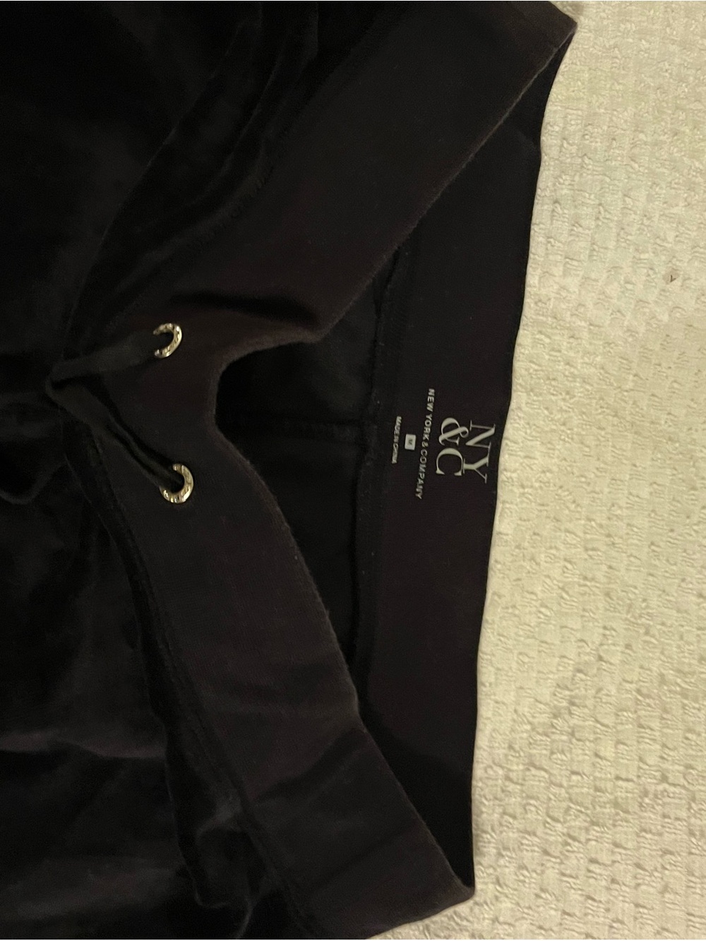 New York & Company Black Velour Track Pants